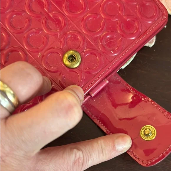 Coach Red-pink Wallet/check book - Picture 3 of 9